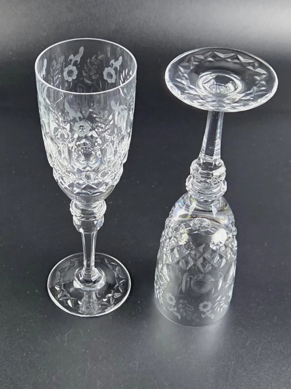 Vintage Rogaska Gallia - Fluted Champagne Glasses - Set of 2 - Discontinued